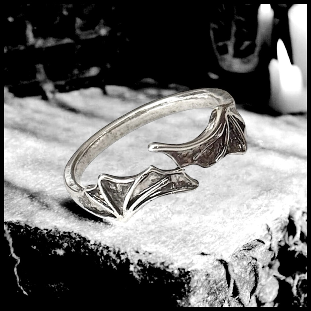 5 For $25💫Trendy Modish Silver Bat Wings Ring